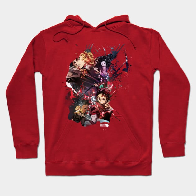 Demon Slayer Kimetsu no Yaiba Fan Art Design Hoodie by Everyday Inspiration